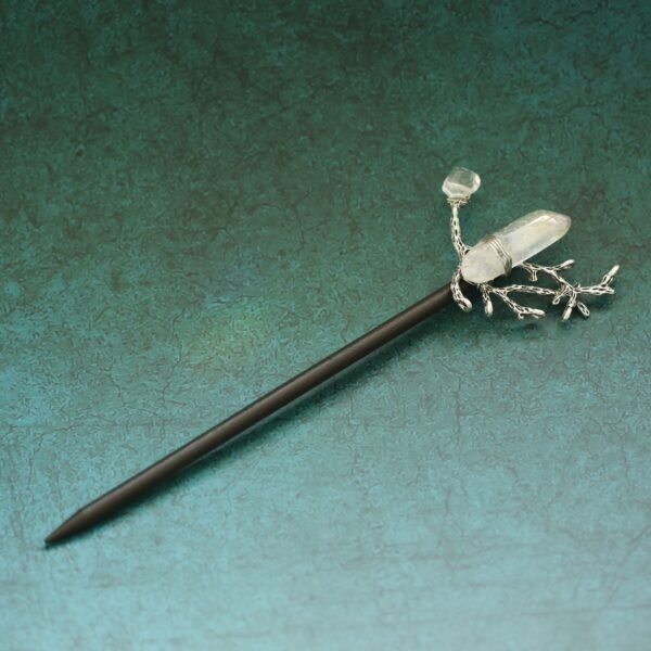 Wood hairpin Handmade crystal natural amethyst hairpin bridal hair comb crystal hair ornament BOHO wedding gift FZ-06