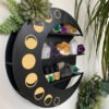 Wooden Moon Phase Crystal Wall Shelf Floating Hanging Storage Holder Indoor Home Decorations Simple Art Flower Pot Storage Rack  Wall Decor