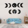 Wooden Moon Wall Decoration Shelf Moon Phase Cycle  Storage  Accessories Bohemian Style Crystal Organization  Wall Decor