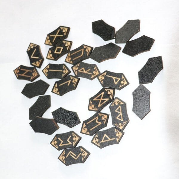 Wooden Runes Runas Piedra for Divination Carved wood Energy Stone Kit rune symbols sign letters with bag tablecloth Tarot &Divination