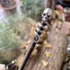Wooden hair stick skull hairpin witch accessories witch magic wand  Wicca headdress gift
