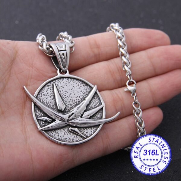 Viking Magic~Stainless Steel Wolf Head Pendant the Geralt Netflix TV Cosplay Necklace never fade