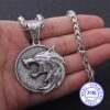 Viking Magic~Stainless Steel Wolf Head Pendant the Geralt Netflix TV Cosplay Necklace never fade