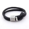 Viking Magic~Trendy BV Style Male Bracelets 316L Stainless Steel Adjustable Double Layer Braided Leather Men Bracelet Jewelry
