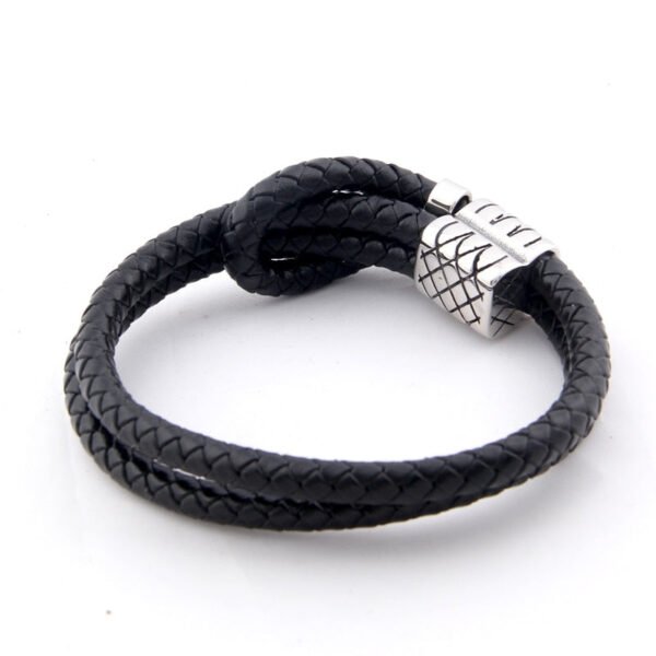 Viking Magic~Trendy BV Style Male Bracelets 316L Stainless Steel Adjustable Double Layer Braided Leather Men Bracelet Jewelry