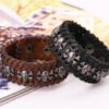 Spikes Rivet Gothic Skeleton Skull Punk Biker Wide Cuff Leather Bracelet