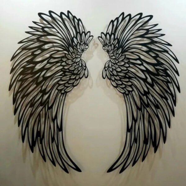 1 PAIR ANGEL WINGS METAL WALL ART WITH LED LIGHTS