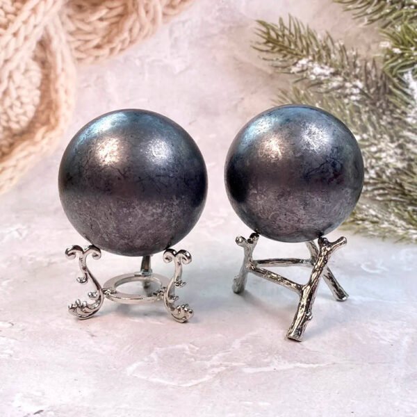 Healing Crystal Schungite Shungite Sphere Ball Strength Reiki Meditation Spiritual Energy Gemstone