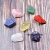Magicun Stone~1 set Natural crystal stone seven chakras Black cloth bag large grain unpolished collection gift