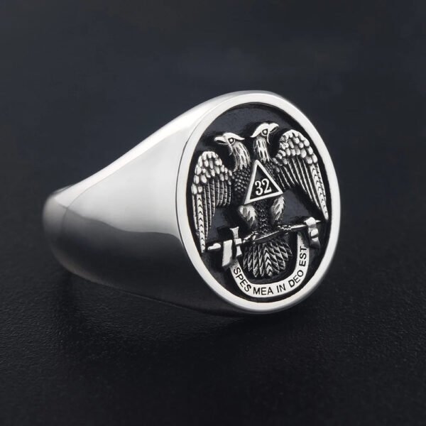Scottish Rite 32 Degree Mason Freemasonry Masonic 925 Sterling Silver Ring