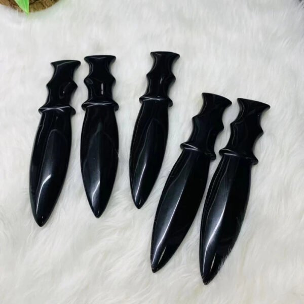 Obsidian Knife –  Black Obsidian Crystals  Polishing Stone Crystal Dagger for Spiritual Healing and Protection
