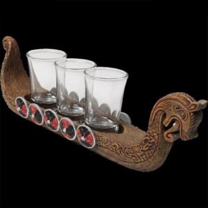 Viking Ship Vintage Decorative Ornament Creative Glass Set War Vessel Battle Ship Dragonboat Prototype Sculpture Figurine