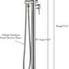 Freestanding Tub Filler Floor Mount Waterfall Bathtub Faucet Stinless Steel Tub Shower Faucet Set with Handheld Sprayer