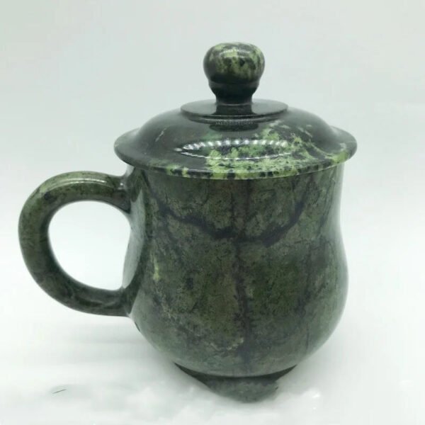 Natural Tibetan Jade Medicine King Stone Tea Cup Serpentine Jade Active Magnetic Health Care Jewelry Natural Jade Color Random
