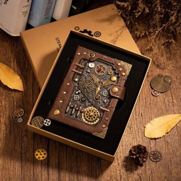 New European Retro Notebook Personality Creative Notebook Steampunk Hand Book Loose-leaf Retro Hand Book Notepad Leather Diary