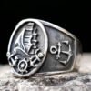NEW Men's 316L stainless steel Viking biker ship's anchor Ring For Men fashion Chic Fancy Halloween Jewelry free shipping