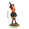 Halloween Witch Statue Hand Painted Figurine Mini Toy Crafts Creative Desktop Ornament for Home Living Room Bedroom Decoration