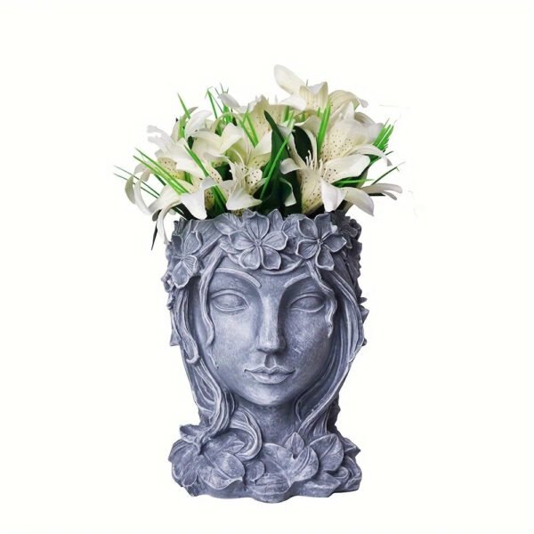 Head Planter Goddess Statue Planter Decorative Portrait Planter Indoor Outdoor Flower Vase Container