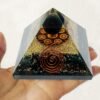 Crystal Orgone Pyramid – Orgonite Energy Generator with Copper-Wrapped Quartz and Shungite Crystals for Positive Energy