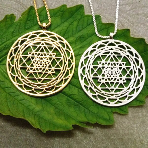 Sri Yantra pendant Silver plated necklaces & pendants for women