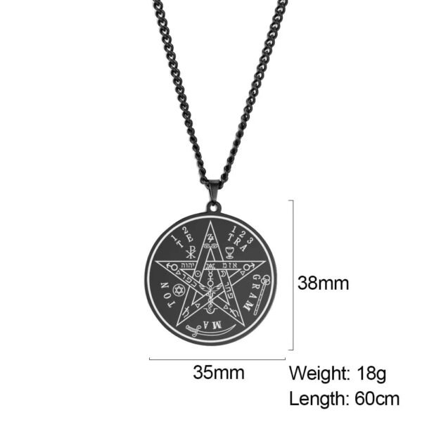 Vintage Talisman Tetragrammaton Pentagram of Solomon Pendant Wicca Necklace Gift