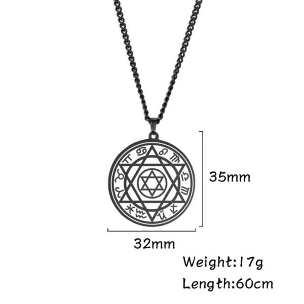 Talisman Seal Solomon Six-pointed Star 12 Constellation Pendant Hexagram Stainless Steel Necklaces