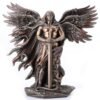 Unicorn Studio WU75976A4 Guardian Angel Statue in 6 Winged with Sword and Serpent, 11-inch Cold Cast Bronze