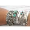 Gypsy Tribal Tibetan Bracelet for Women Boho Vintage Silver Men's Turquoise Elastic Bangles Afghan Turkish Ethnic Indian Jewelry