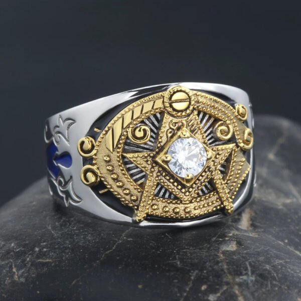 Vintage Templar G Freemason Masonic Solid 925 Sterling Silver Ring Llluminati Jewelry