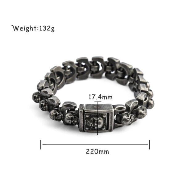 Stainless Steel Trendy Domineering Skull Bracelet for Men Vintage Gothic Skull Bangles Punk Rock Motorcycle Amulet Jewelry Gifts