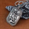 Stainless Steel Ancient Greek God of War Necklace Gift Vintage Angel Wings Shield Pendant
