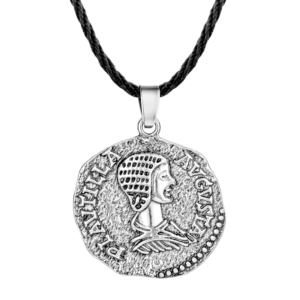 Ancient Rome Antique Silver Plated Ancient Roman Coin PLautilla  Avgvsta Necklace