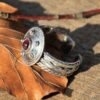 Ancient Rome Garnet and Sterling Silver Gladiator Ring