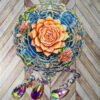 Mandalas 3D Sublimation Aluminum Metal Wind Spinner with Crystal Pendant for Outdoor Garden Yard Hanging Ornament Decoration