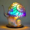 Retro Stained Glass Plant Series Table Lamps Colorful Bedroom Bedside Flower Mushroom Creative Table Night Lamp Atmosphere Light