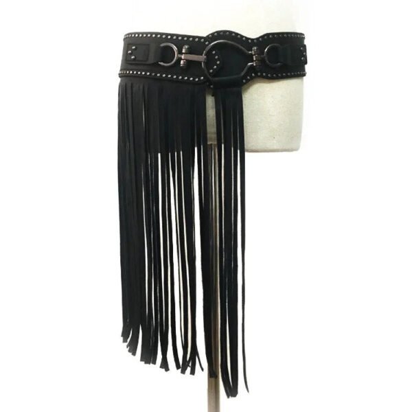 Women's New Medieval belt and American Punk Style Super-long fringed skirt and waistband