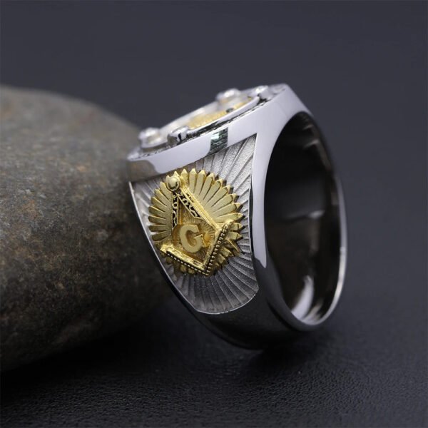Ancient Free And Accepted Masons All Seeing Eyes Scottish Rite Masonic 925 Sterling Silver Ring