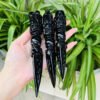 Black Obsidian Crystals – Hand-Carved Vajra Dorje Phurba Amulet