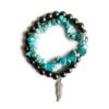 Western style jewelry imitation pearl multi-layer bracelet set turquoise beaded cross sunflower bracelet