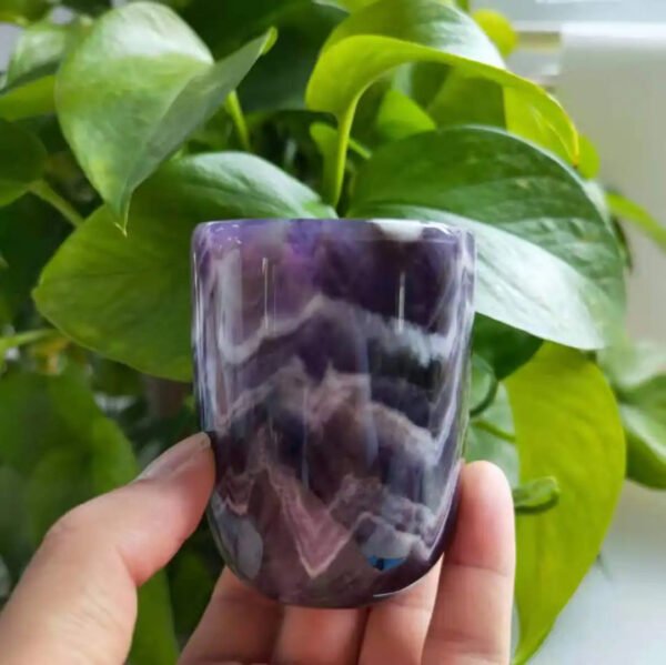 Natural Healing Gemstone Crystal Cup Hand Carved Crystal Crafts Agate And White Jade Cup For Gift LCK