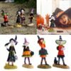 Halloween Witch Statue Hand Painted Figurine Mini Toy Crafts Creative Desktop Ornament for Home Living Room Bedroom Decoration