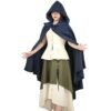 Hood Cloak Cosplay Medieval Long Cape Halloween Party Women Men Adult Long Mage Witchcraft Wicca Robe Conceal Gown Reenactment
