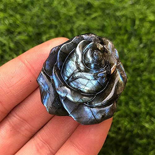 1 pcs Natural Labradorite Quartz Crystal Flower Skull Carved Skull Reiki Healing