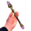 Hand Carved Natural Semi Precious Healing Stones 7 Chakra Crystal Witch Magic Wands Reiki Stick