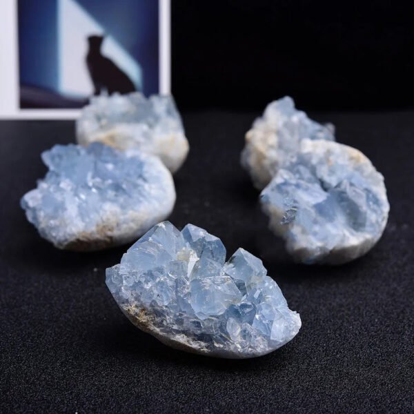 Celestite Geode Natural Crystal Quartz Stone Geomantic Omen Healing Mineral Rock Home Decor Blue Crystal Hole