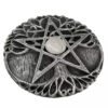 Pewter Tree Pentacle Paten Altar Tile Disk Dryad Design Wiccan Ritual Supplies