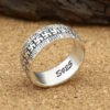 Sterling silver ring fashion vintage Thai silver men's four-word pattern six-character mantra ring