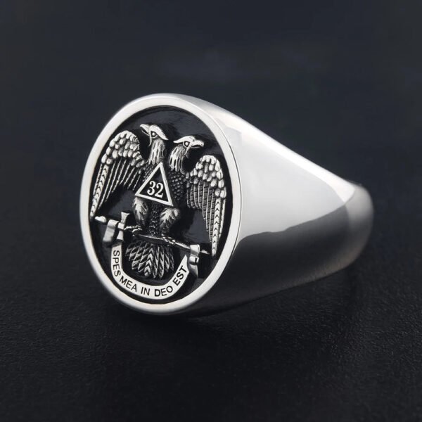 Scottish Rite 32 Degree Mason Freemasonry Masonic 925 Sterling Silver Ring