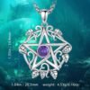 Vito Sterling Silver Tetragrammaton Necklace for Women Men, Abalone Shell 18k Gold Plated Pentagram Pendant, Wiccan Protection Amulet Pentacle Star Jewelry Gift for Wife Husband, 24"/18"/22"