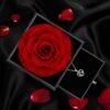 Mothers Day Gifts for Mom - Preserved Real Rose with Necklace, Eternal Rose Flower with Jewelry Storage Box, Love You Necklace in 100 Languages, Gifts for Christmas Birthday Valentines Day
